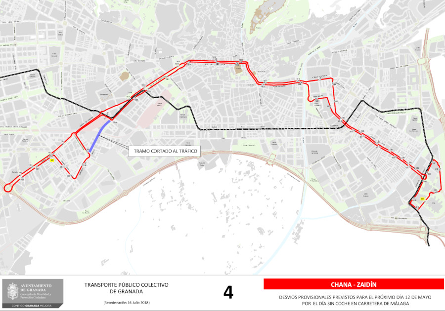 bus line 4 detour granada línea 4 granada sunday car free day chana