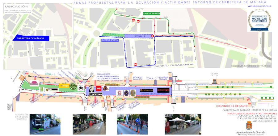 plano actividades granada domingo sin coche chana