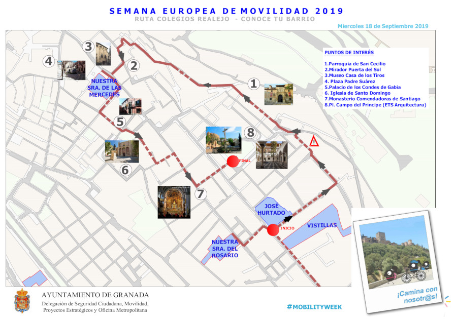 Ruta a pie conoce tu barrio realejo Granada SEM 2019