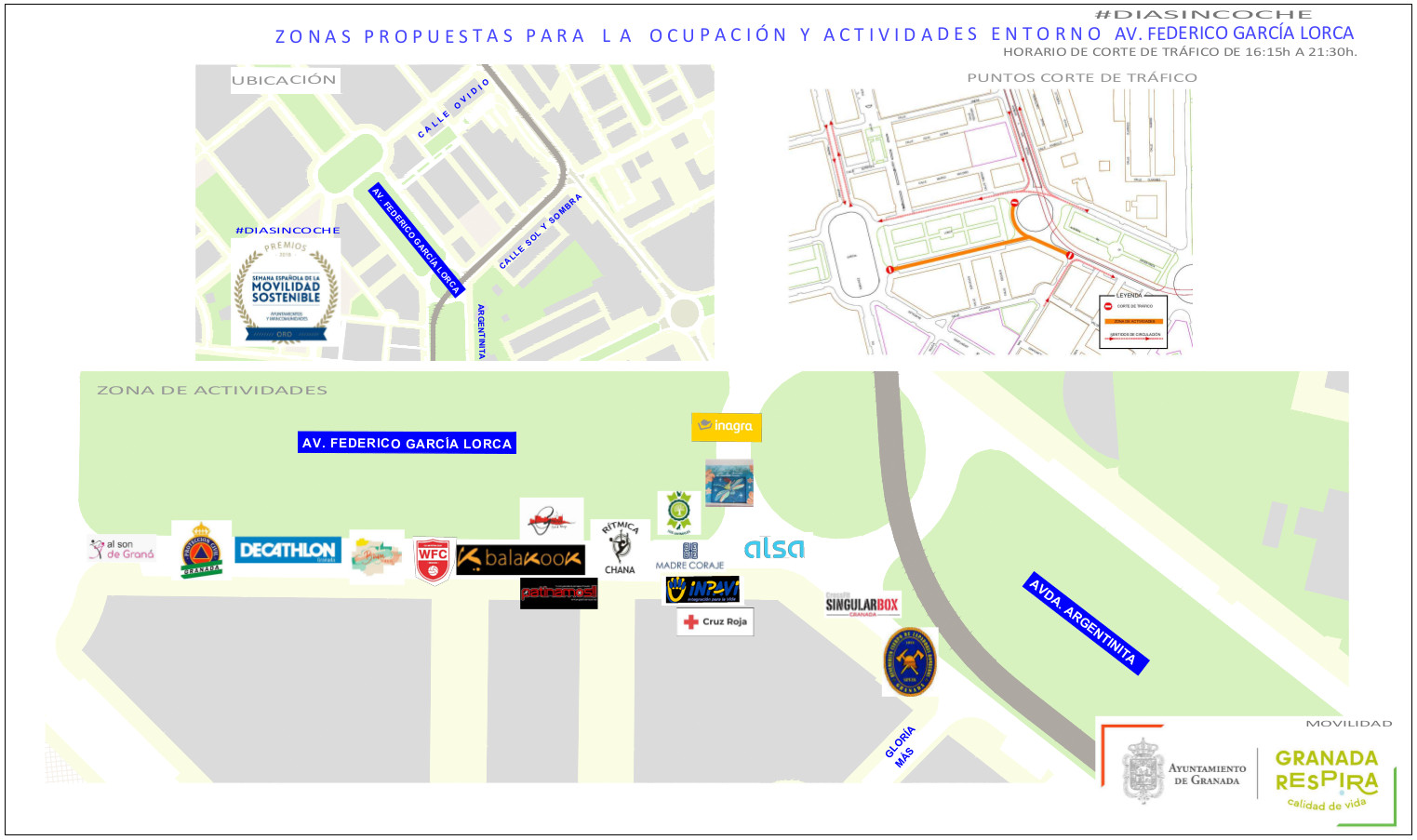 plano dia sin coche avenida federico garcia lorca 2022 granada
